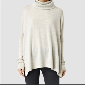 All Saints Mitte Cream Sweater M Jumper Turtleneck